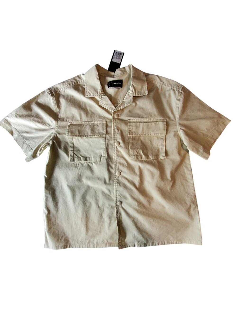 Original Use Mens Cream Utility Shirt S 100% Cotton Short sleeve design Size S